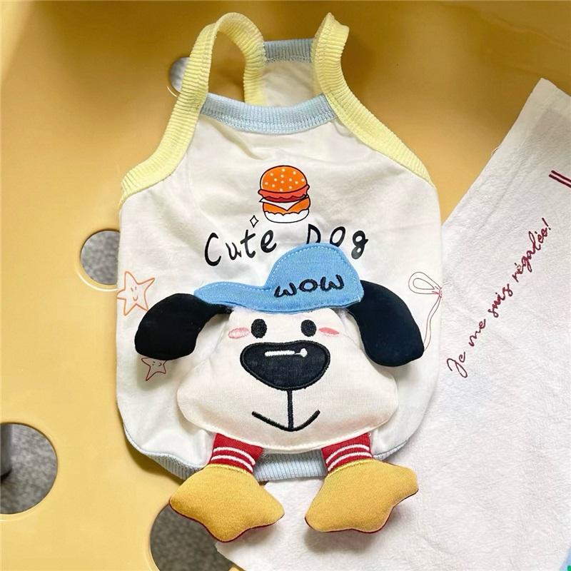 Summer Thin Cartoon Puppy Vest Pet Clothing Three-dimensional Doll Small Puppy Teddy Bichon Pomeranian Clothes