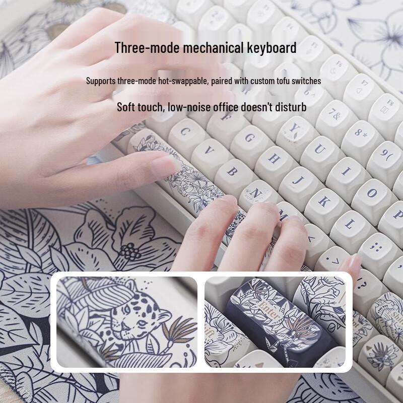 Lofree OE913 Little Chiao 100 Tri-Mode Mechanical Keyboard - Mystic Realm Theme Set