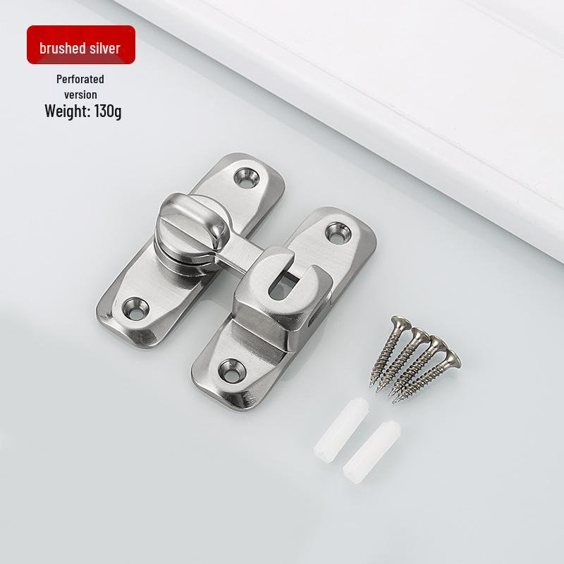 Thickened Zinc Alloy No-Drill 90° Door Latch & Sliding Bolt Lock