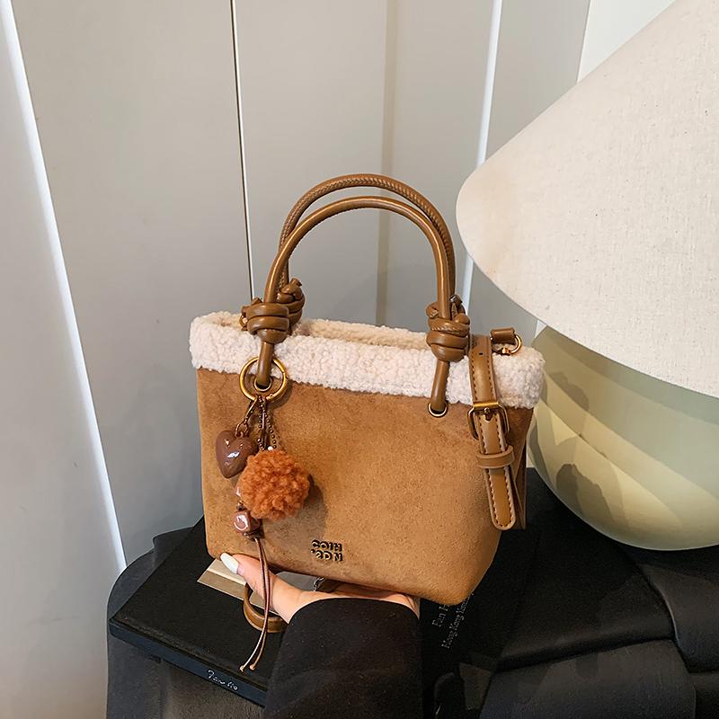 2026 Autumn Winter New Faux Suede Zipper Shoulder Bags High Capacity Solid Color Versatile The Single Design Women's Handbags