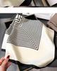 Square Scarf Handmade Shawl Headscarf Curling Geometric Striped Temperament Women'S Professional Square Silk Sunscreen New 90Cm