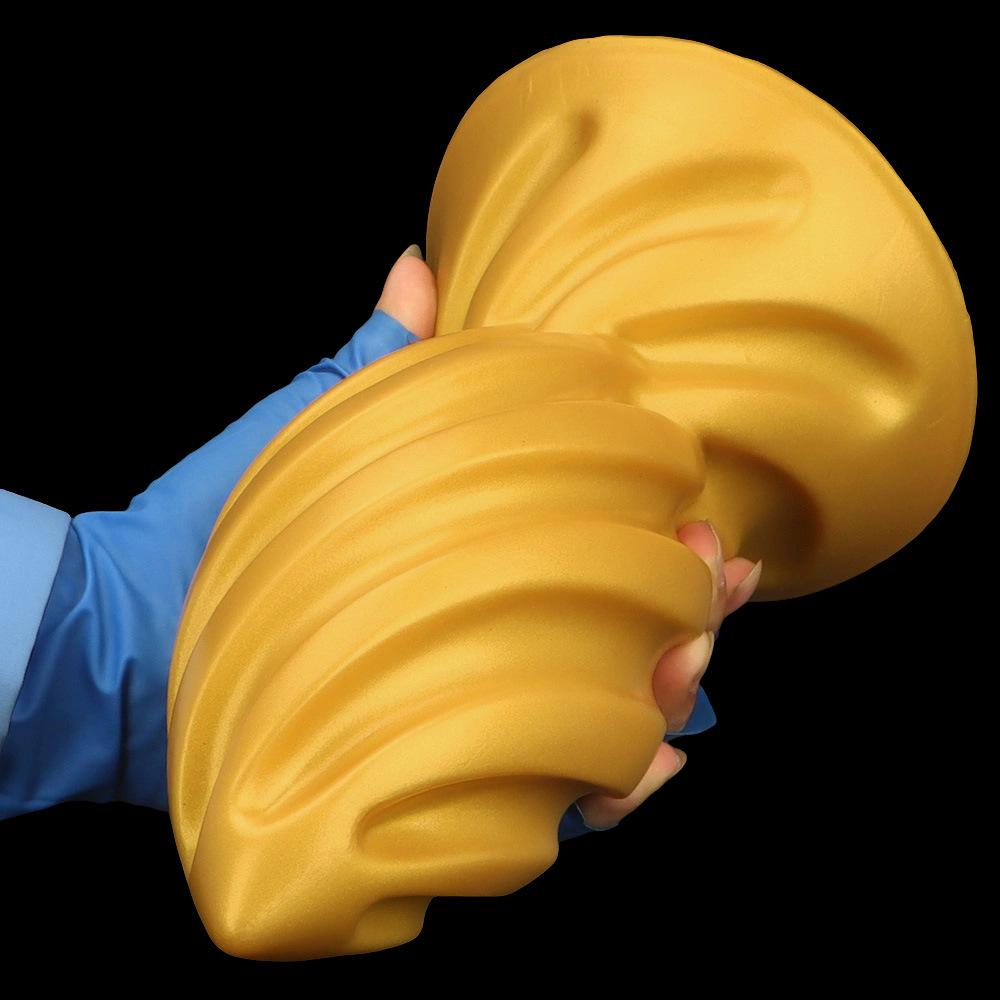 Riesiger Goldener Weicher Silikon Realistischer Dildo Buttplug Erwachsenen Analspielzeug Fisting Großer Schwanz Penis