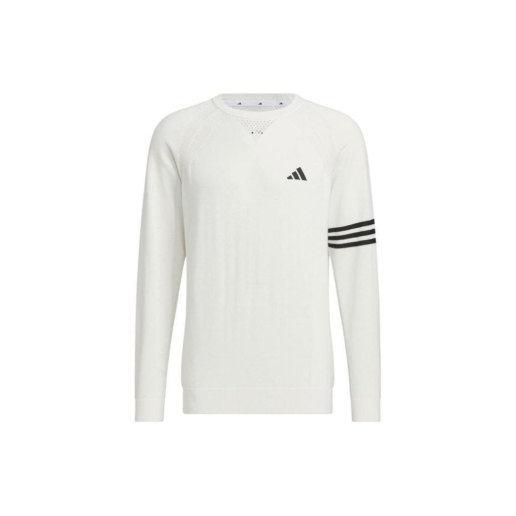 Adidas Long Sleeve Pullover Sweater Color Block Golf Sweater Men Sweater White IN9049