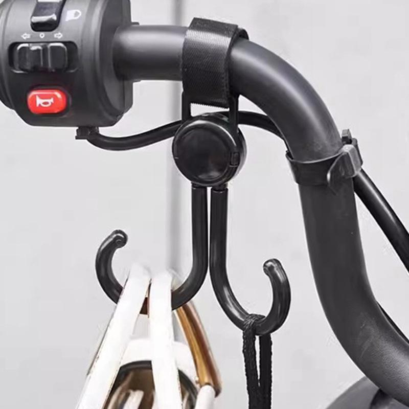 Houseeker 2pcs Electric Bike Hooks Baby Stroller Hanging Holder Shopping Cart Organizer Universal Hanging Buckle