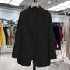 Women's 2025 Black Double-Breasted High-End Coat - Versatile for Spring and Autumn