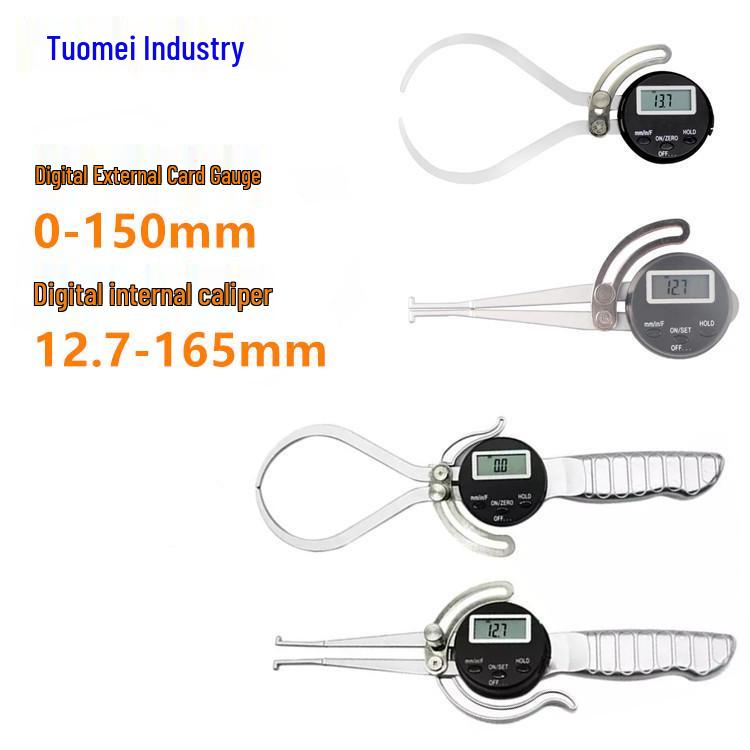 Tuomei Electronic Digital Caliper for Wall and Table Thickness Measurement 12.7-165mm Internal Without Handle
