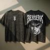 חולצת טי טישרט אוברסייז שטופה בשלג אנימה Berserk גאטס אנימה טי מתנה בשבילו