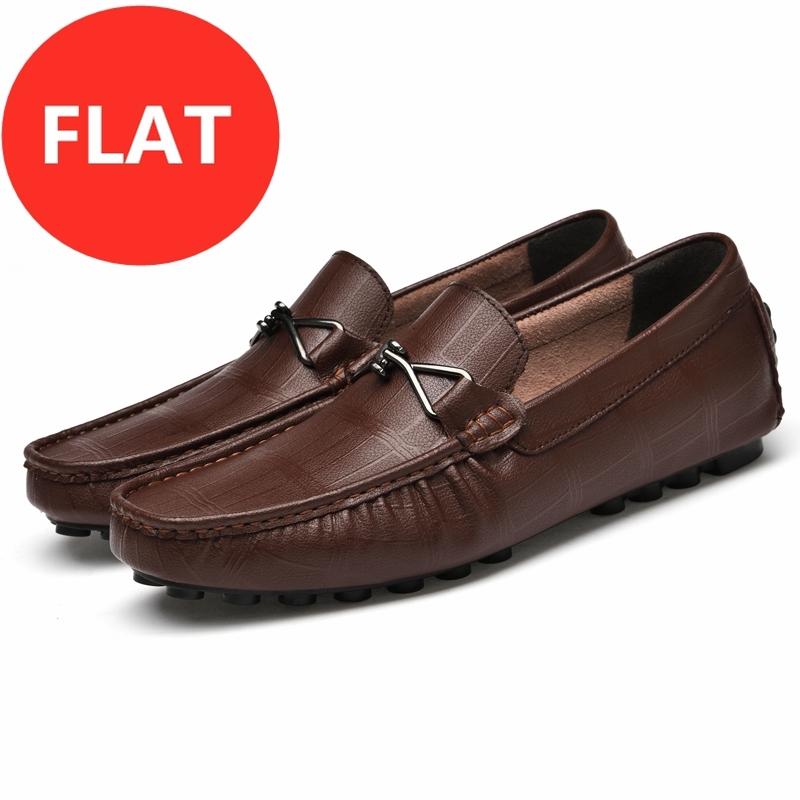 Fashion Comfortable Men Loafers /5cm Elevator Shoes Men Sneakers Black Brown Soft Genuine Leather Men Flats Height Increase Taller Shoes