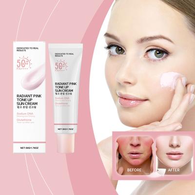 Crema Solare Idratante e Illuminante, Anti-UV, Texture Resistente all'Acqua, Controllo dell'Olio Leggero, Texture Leggera 50g