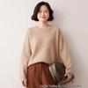 Women's Cashmere Round Neck Loose Sweater - Thick Knit Pullover for Autumn/Winter
