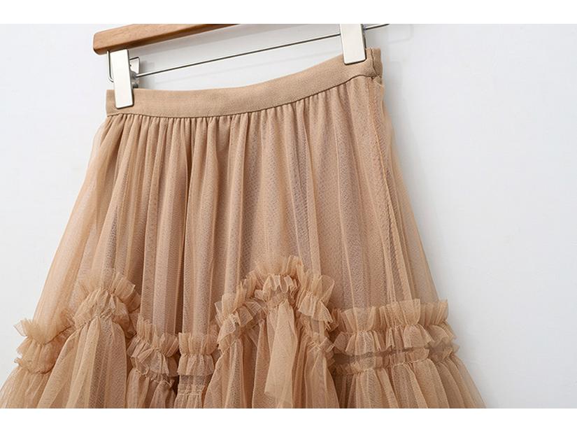 Vestido de Fada A-line em Camadas de Tule com Babados Outono/Inverno 2024 para Mulheres