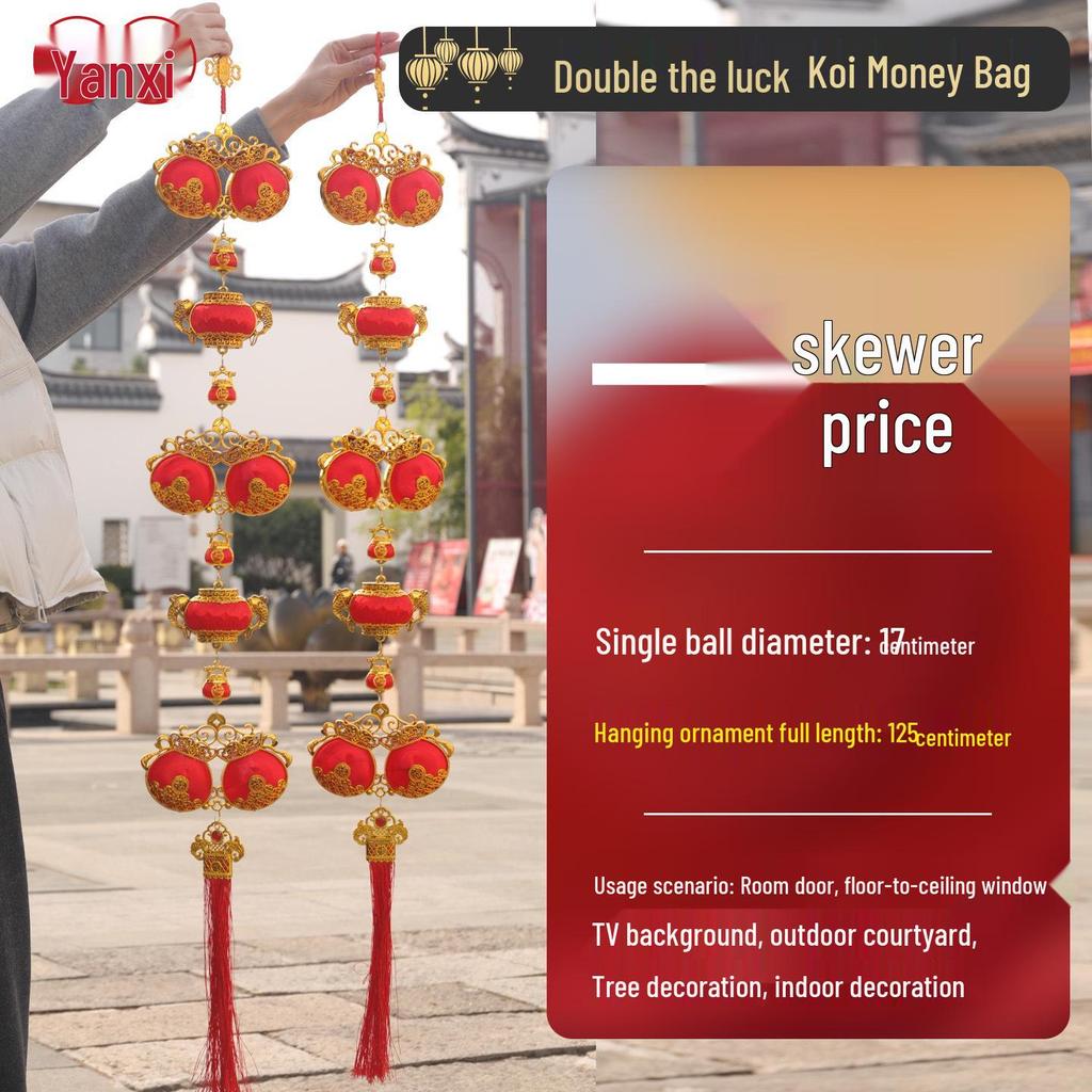 2026 Year of the Horse Red Lantern Ornaments for New Year and Housewarming Decorations, Featuring 'Fu' Spring Festival Pendants