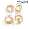 4Pcs Hug Shape Adjustable Open Rings Stackable Knuckle Rings Trendy Finger Ring Jewelry  for Women