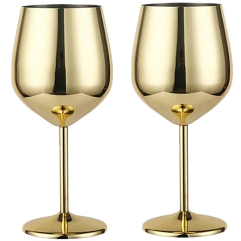 2Pcs New Stainless Steel Glass Cocktail Creative Metal Wine Glass Bar Restaurant Champagne Glass Red Wine Barware Cup
