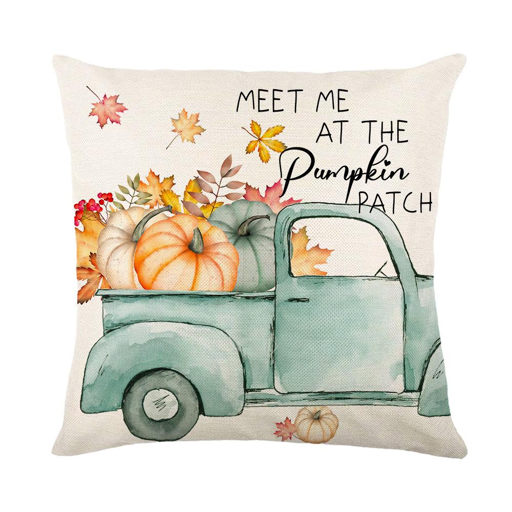 New Thanksgiving Throw Pillow Cover Autumn Pumpkin Waist Cushion Cover Home Sofa Back Cushion