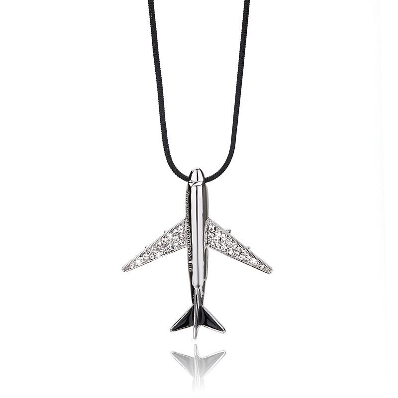 Suijue Korean Style Airplane Necklace - Women's Versatile Long Sweater Chain Pendant Ornaments