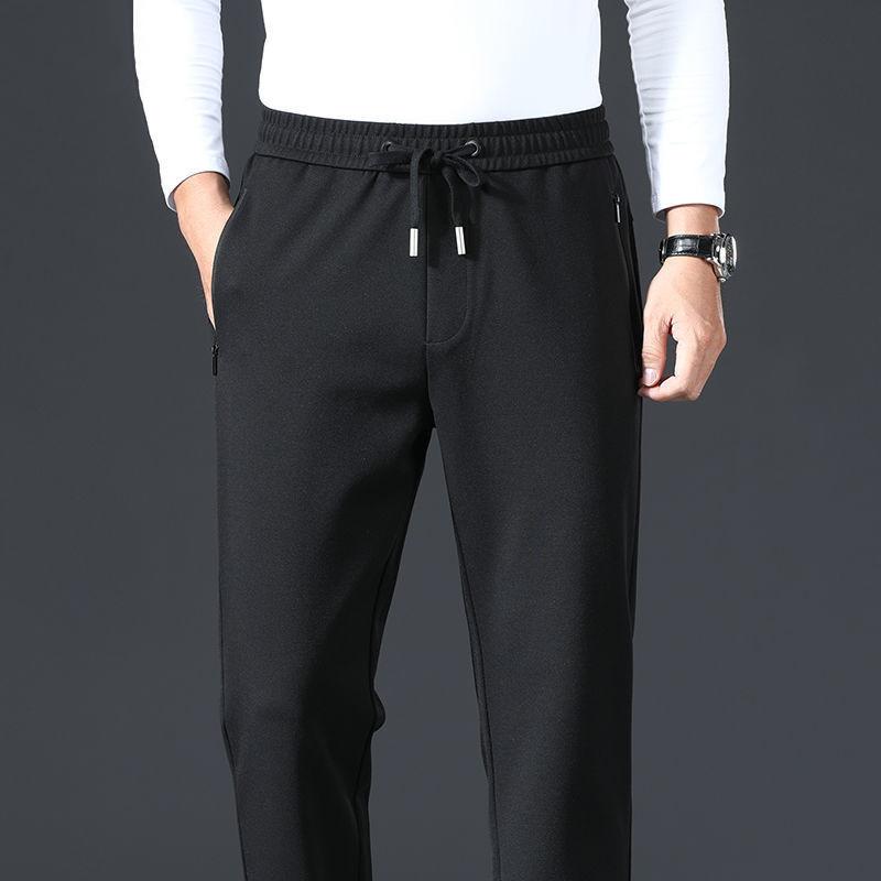 

Мужские зимние теплые хлопковые спортивные штаны для отдыха на открытом воздухе, утолщенные штаны для бега со шнурком, высококачественные брюки для мужчин 33 чёрный