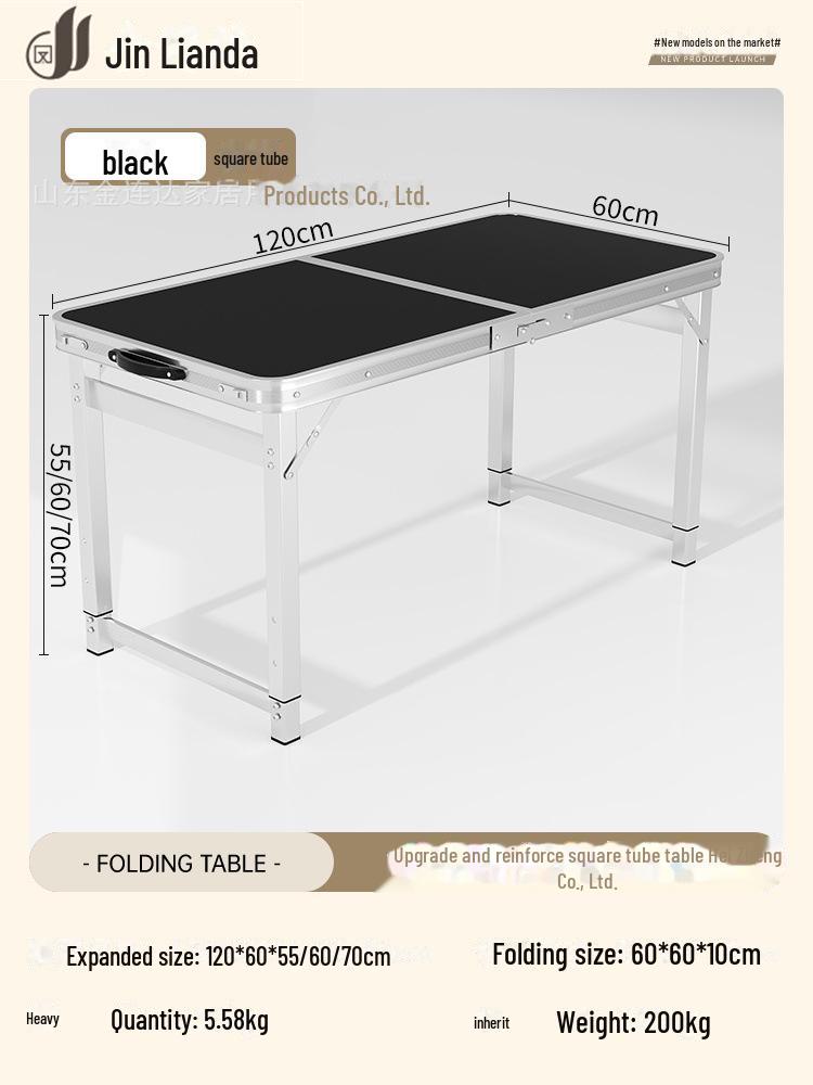 Přenosný multifunkční hliníkový skládací stůl pro stolování a venkovní použití