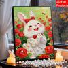 DIY Cute Little Rabbit Pearl Diamond Art Kits Without Frame 30x40cm Gem Art Diamond Painting Kits for Adults/Beginners Gift Idea Home Wall Decor