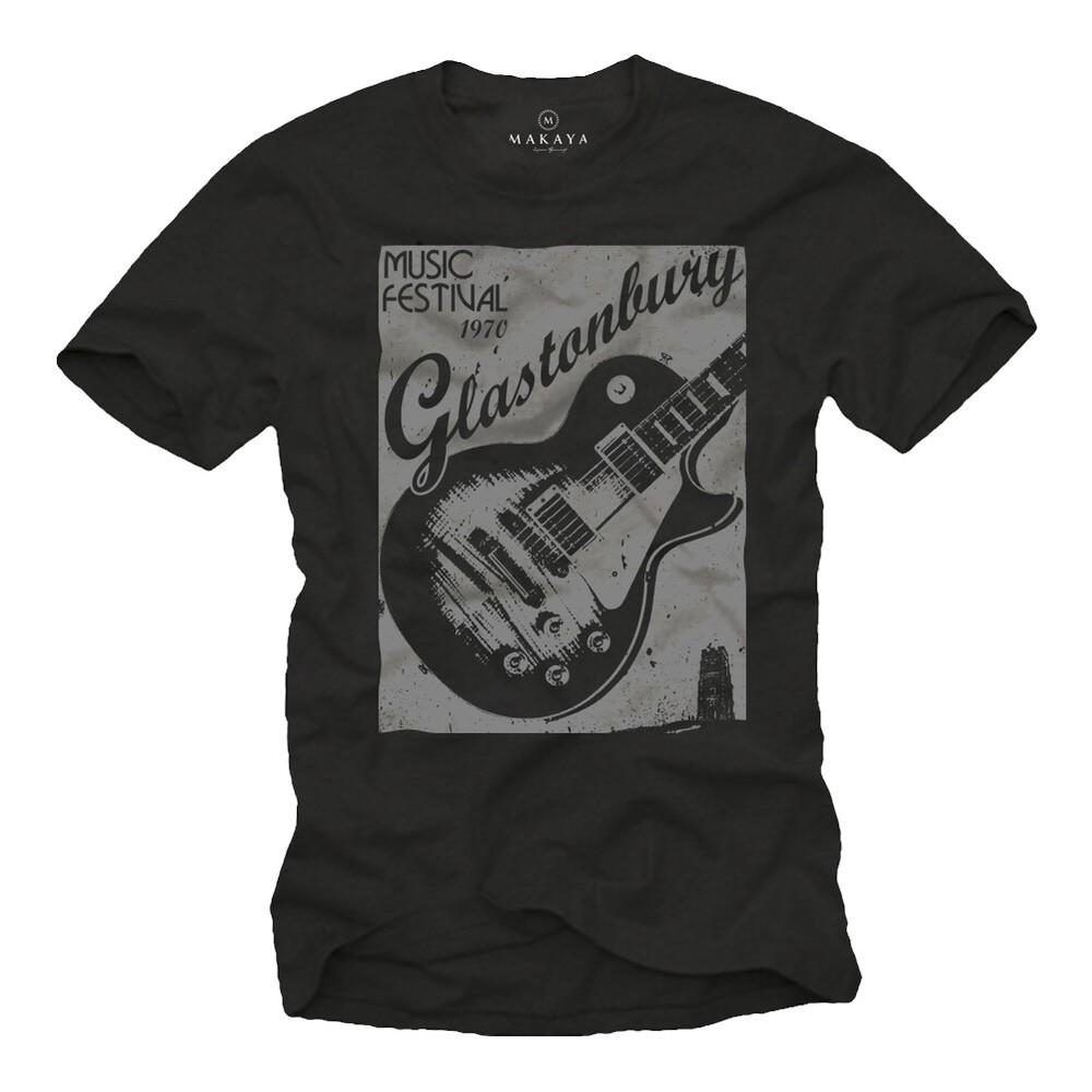 Vintage Rock Band Men#039;s TShirt with WOODSTOCK GUITAR  Men#039;s Music Festival Unisex T-Shirt XL