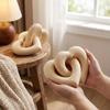 Rustic Farmhouse Interlocked Double Heart Chain Hearts Ring Table Sculpture Anniversary Gift