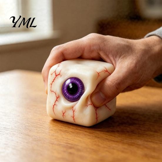 Handmade Diy Craft Accessories Halloween Ghost Squeeze Cube, Glitter Slow Rising Fidget Toy, Unique Board Game Dice Soft Decompression Sensory Toy for
