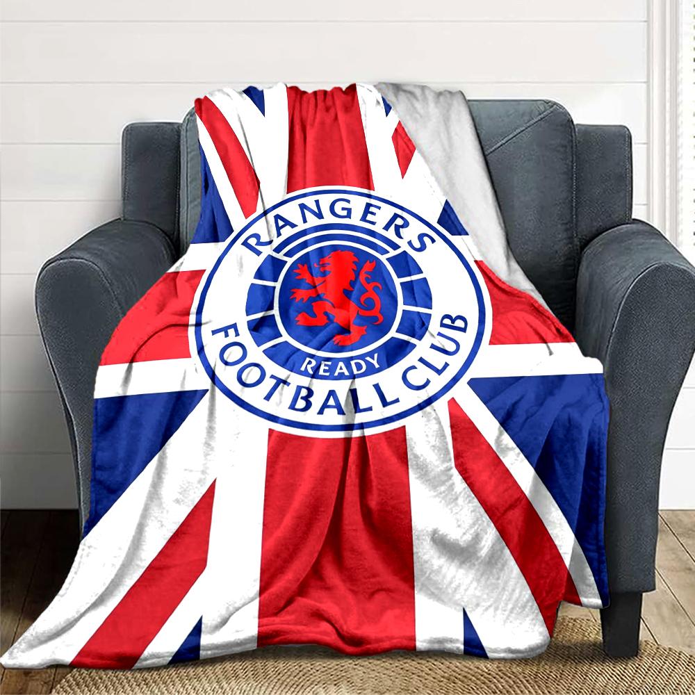 1Pc Rangers Fc Crest Union Jack Blanket For Couch Bed Plush Cozy Fuzzy Blanket Super Soft Warm Blankets For Fall And Winter 0918223