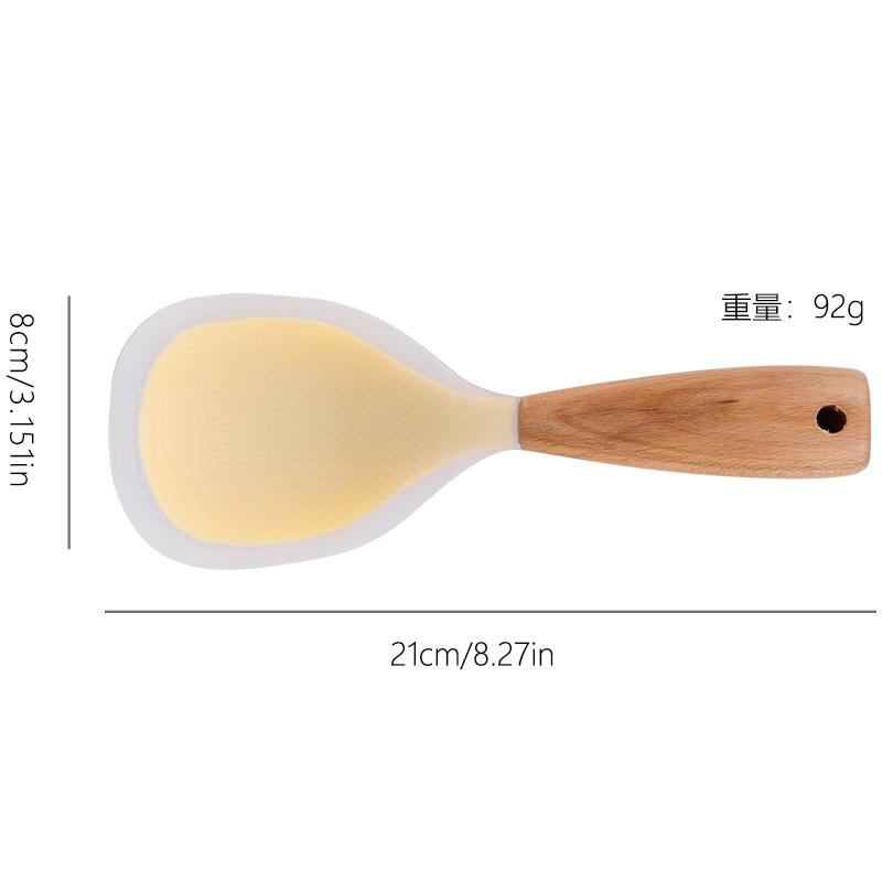 

Silicone rice spoon High temperature resistant tumbler rice spoon Non-stick rice spoon Vertical rice spoon Food grade wooden handle rice spoon handle stand-up rice spoon [transparent orange]