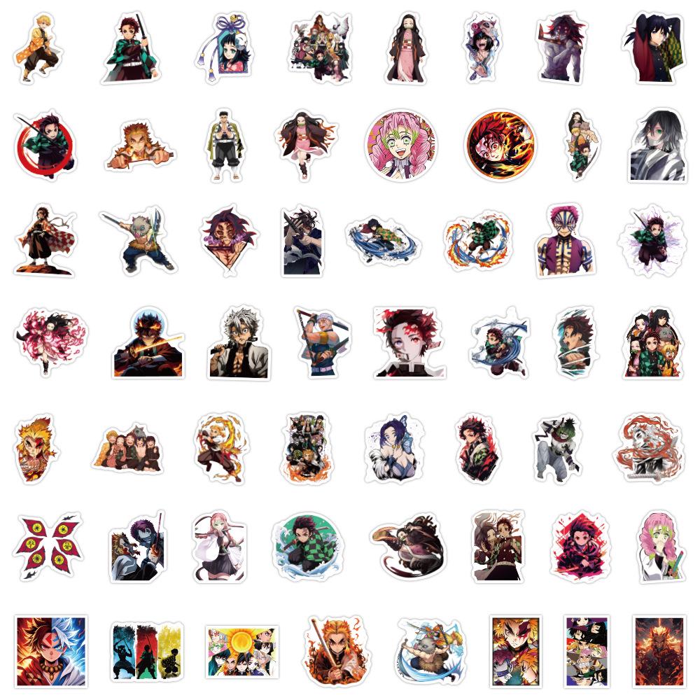 Demon Slayer Anime Graffiti Stickers: 55/200 Sheets for Notebook & Luggage DIY Decoration