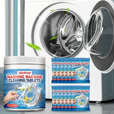 Waschmaschinenreiniger und Entkalker, Fleckenentferner, Brausetabletten, Hochleistungs-Waschmaschinenreiniger, 12 Stück