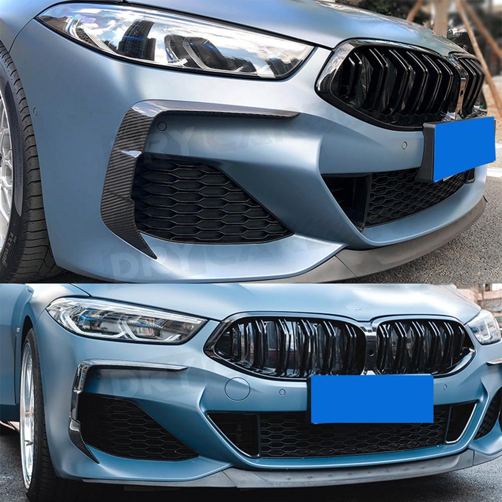 Dry Carbon Fiber Front Bumper Fog Lamp Cover Trims Body Kit for BMW G14 G15 G16 M Sport 2018-2021 Air Vents Decoration FRP