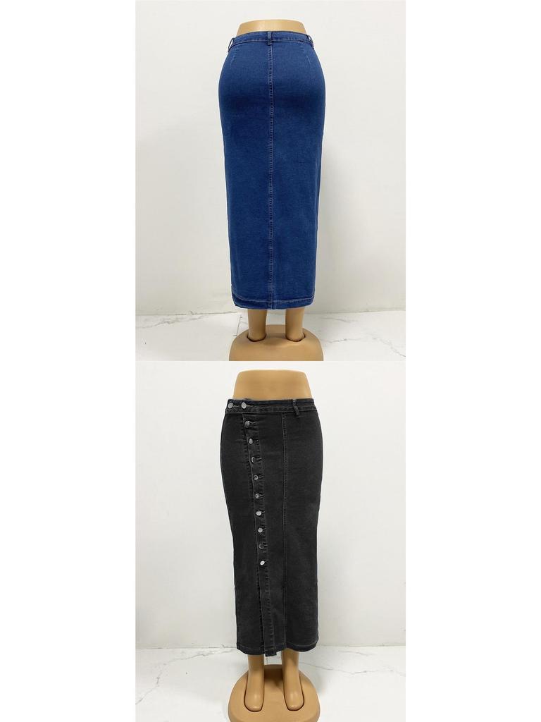 Women's High Waist Irregular Slit Denim Skirt - Sexy Slim Fit, Hip-Hugging