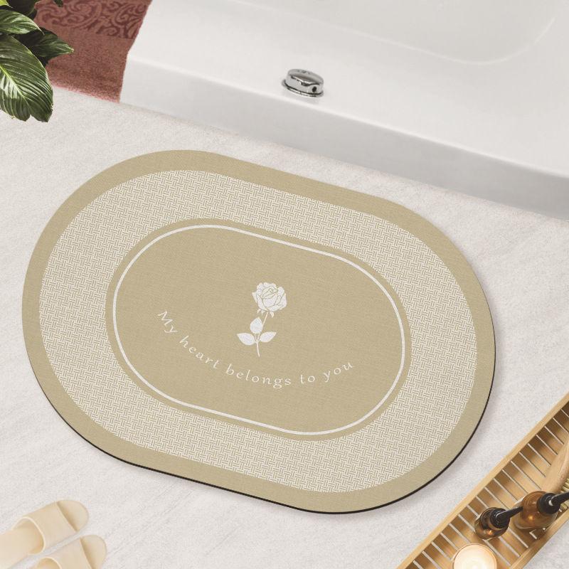 Schlafzimmer Diatomeenerde Badezimmer Saugfähige Fußmatte Badezimmertür Schnelltrocknend Rutschfest Eingang Fußmatte Zimmer Weicher Teppich 40X60cm 15.7X23.6in