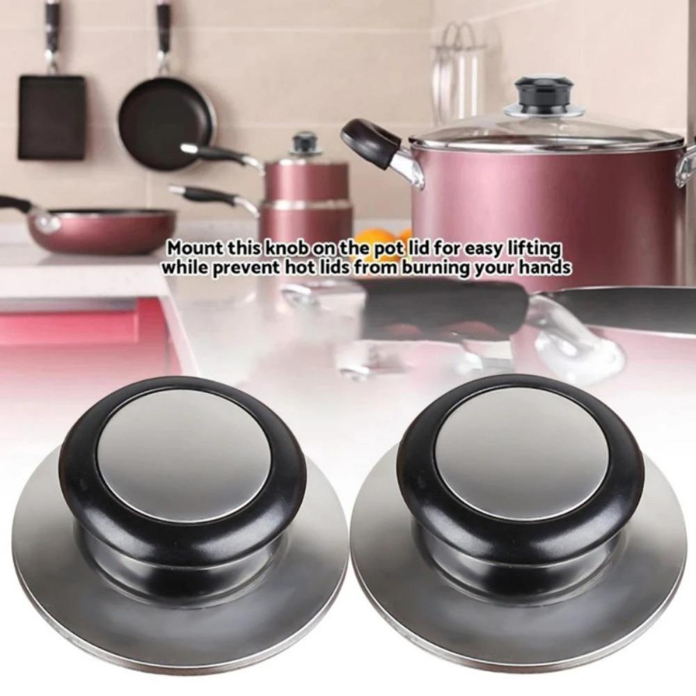 2pc Universal Glass Lib Cover Knob Cap Heat Resistance Cooking Pot Pan Lid Knob Replacement Lifting Handle Kitchen Cooking Handg