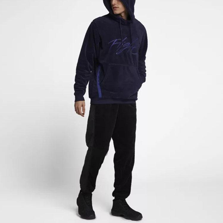 Air Jordan Flight Fleecegefütterter warmer zweifarbiger Sport-Hoodie für Herren Hoodie Blau AH6251-416
