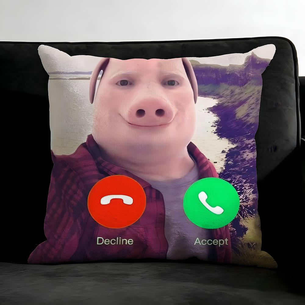 John Pork Dzwoni Poszewka na Poduszkę Ultra Miękka Przyjazna dla Skóry Chmurowy Komfort & Ukryty Zamek Błyskawiczny