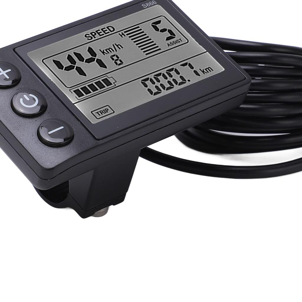 J-ouuoS866 Elektrisches Fahrrad Display LCD Messgerät 24V 36V 48V Elektroroller Bedienfeld mit SM-Stecker