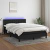 Box Spring Bed with Mattress & LED Black 140 x 190 cm Fabric