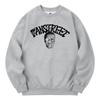KAN6312 Kmg0166 Lettering Skull Rain Fleece-Lined Sweatshirt Gray