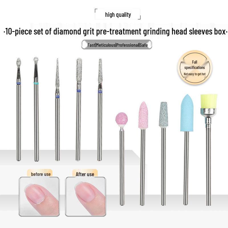 Russian Style Manicure Tool Set with Diamond & Tungsten Steel Grinding Heads