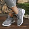 Women Iridescent Rhinestone Platform Sneakers Elastic Breathable Mesh Wedge Non Slip Rubber Sole Sale Shoes With Free Shipping