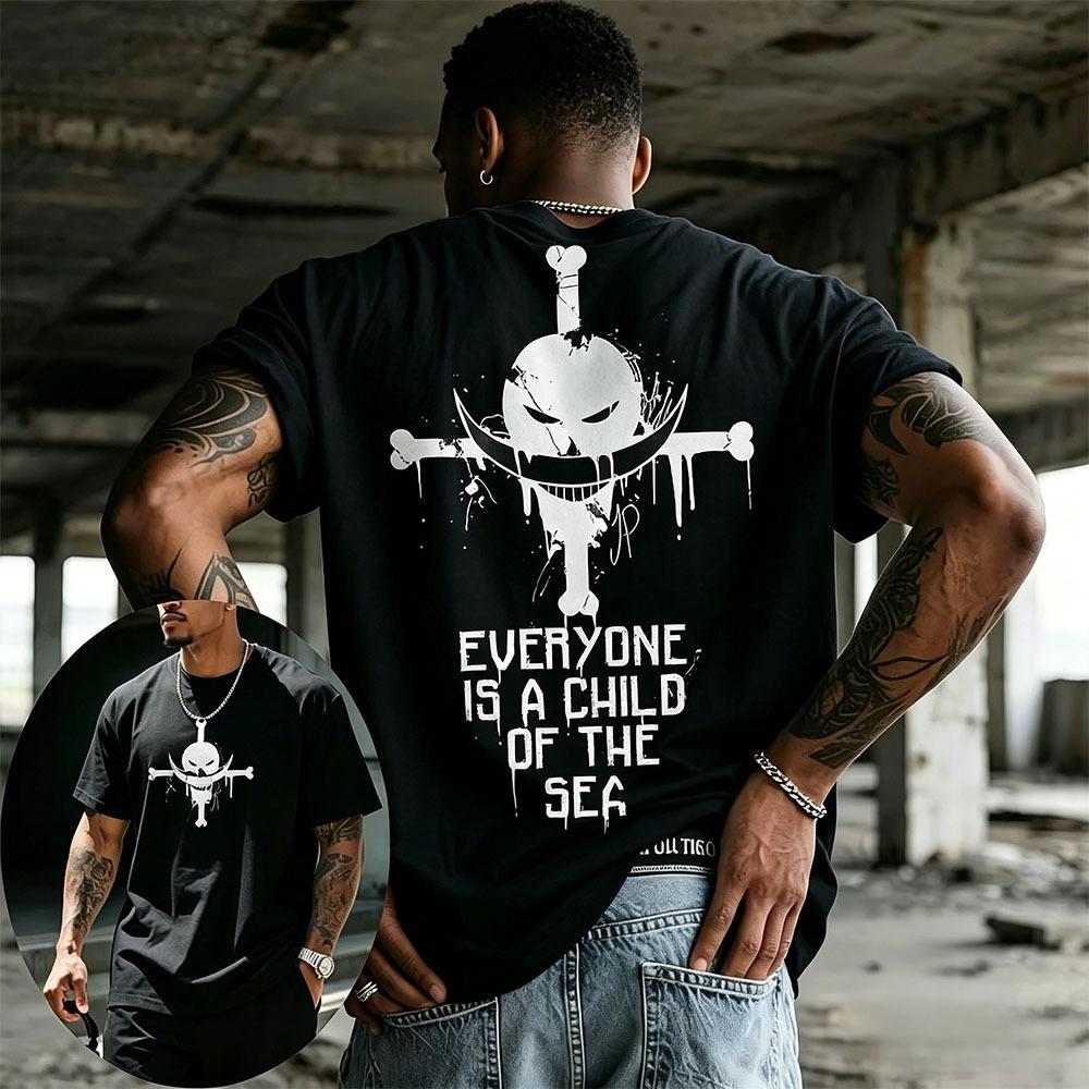Summer New Arrival One Piece Pattern Tshirt unisex anime print casual shortsleeved fashionable streetwear top Y2K style