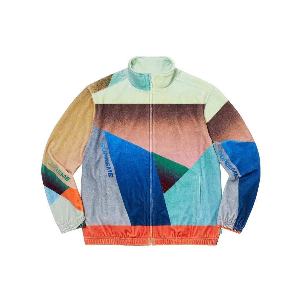 Supreme Geo Velour Track Jacket 'Black' Men's SUP-SS23-146