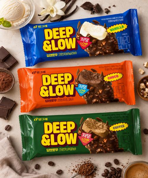 Deep  n  Low Crunch (Chocolate/Coffee/Vanilla) Mixed Pack of 12 (24 Pieces) Coffee + Vanilla