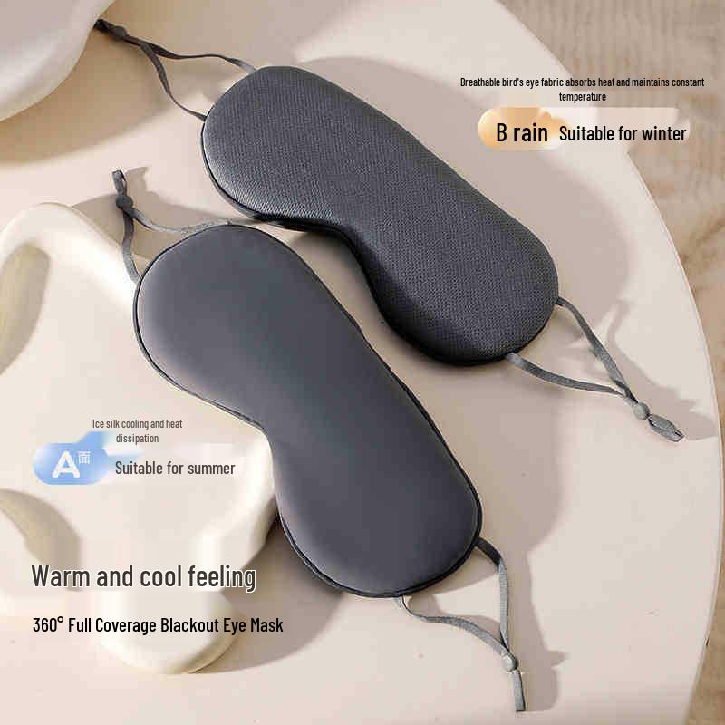 Dual-Sided Cooling & Warming Ice Silk Sleep Mask - Breathable, Light Blocking, No Pressure Eye Protection