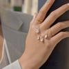 Yori Stainless Steel Shiny Cubic Zirconia Drop Tassels Fascinating Rings  for Women Trendy 18K PVD Plated Jewelry Waterproof