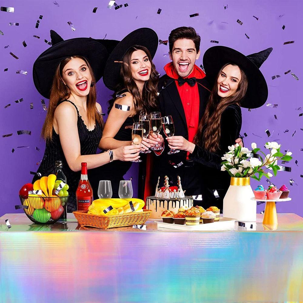 Plastic Laser Tablecover Disposable Laser Tablecloth Table Runner   Party Decor