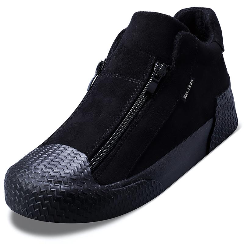 

Fashion New 2024 Men Winter Warm Boots Hightop Sneakers Warm Fur Inside Shoes Canvas Casual Men Ankle Boots Black Footwear SS24926 44 чёрный