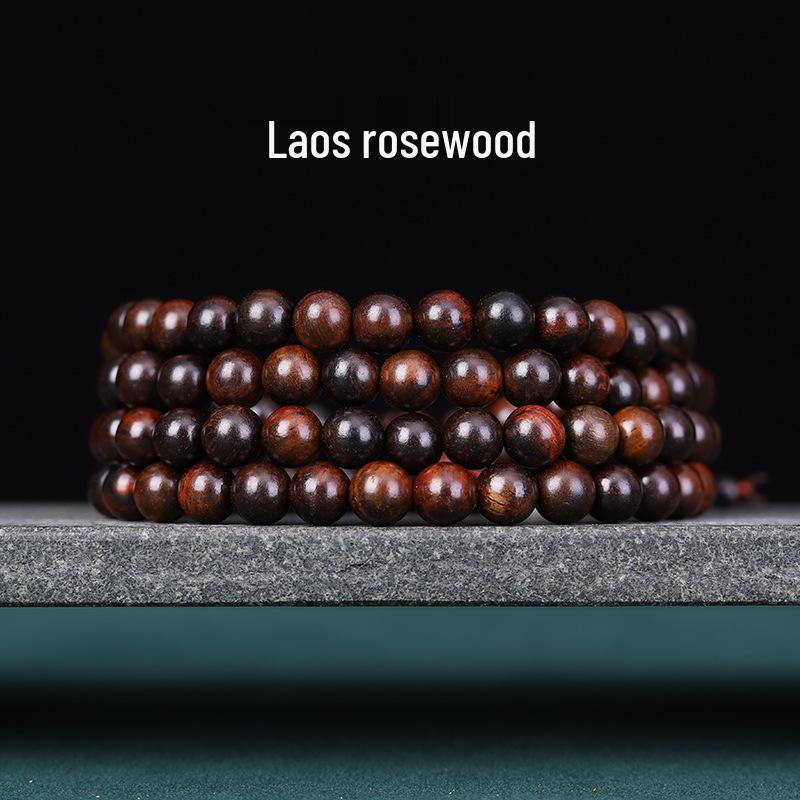 Buddhist 108 Beads Bracelet: Red Sandalwood, Green Sandalwood, Ebony Wood Rosary Necklace