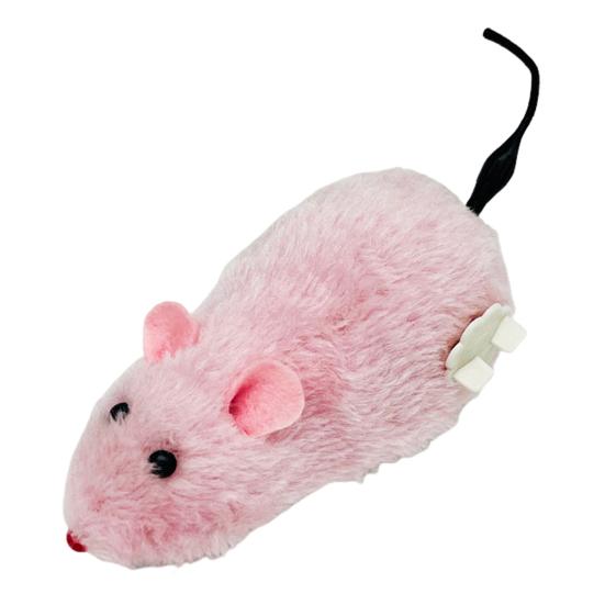 Wind-Up Mouse Cat Toy Realistic Furry Mouse Interactive Pet Toy Funny Moving Mouse for Chasing And Pouncing Play Stimulates Indoor Hunting Instincts